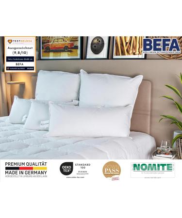 BEFA NATUR Made in Germany 80x80 cm Feather Pillow - Allergy-Friendly Oeko-Tex Certified 1500g - Downpass | Luxurious Comfort - Buy Online on GoSupps.com