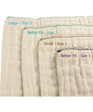 OsoCozy Organic Cotton Prefold Cloth Diapers - Small Size 1 (6pk) | Super-Soft, Absorbent, Durable | Unbleached Natural Color | Fits 7-15 Lbs - Buy Online on GoSupps.com