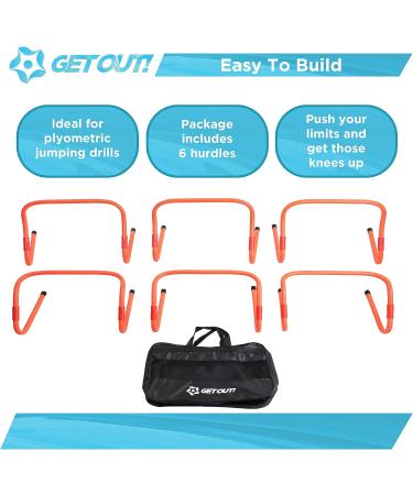 Agility Hurdles Training Equipment - 6pk Speed and Plyometric Set for Soccer and Football - Buy Online on GoSupps.com