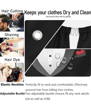 Visesunny Tuxedo Barber Cape with Bow Tie Anti-Static Water-Resistant Hair Cutting & Shaving Bib for Professionals | Adjustable Snap Closure | International Shipping - Buy Online on GoSupps.com