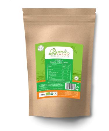 Organic Swaad Brown Chick Peas (Kala Chana) 1kg - EU and India Organic Certified - Buy Online on GoSupps.com