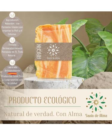  Savia De Alma Handmade Soap with Argan Oil | Made in Spain | Natural & Vegan | Nourishing Soft & Rejuvenated Skin | Eco Friendly Solid Cosmetics | 100g - Buy Online on GoSupps.com
