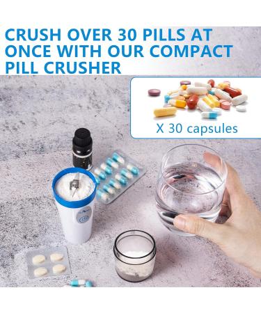 Compact Electric Pill Crusher Grinder by Pill Mill - Fine Powder Electronic Pulverizer for Medication & Vitamins - Travel-Friendly Design with Brush - Buy Online on GoSupps.com