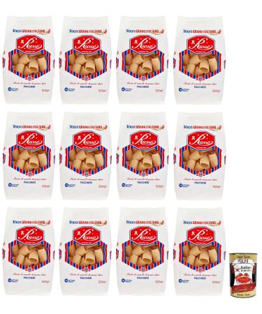 Italian Gourmet E.R. Russo Paccheri No. 26 Durum Wheat Pasta 100% Italian Wheat 500 g + 400 g Box of 12