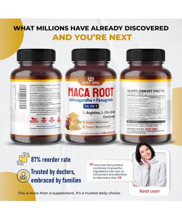 Peruana Maca Root Black, Red, Yellow | Maca Root Capsules Enhanced with Ginseng, Ashwagandha, Fenugreek | Support Stamina, Performance & Mood | 150 Capsules 150 count (pack of 1) - Buy Online on GoSupps.com