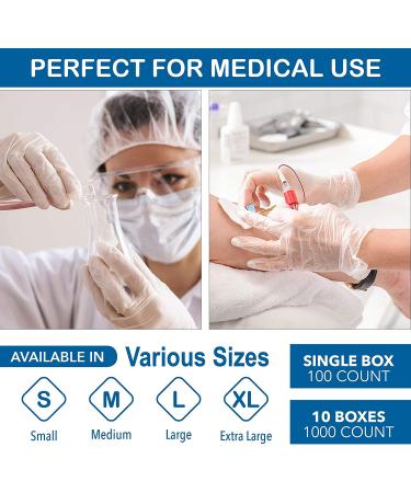 200 Small Disposable Vinyl Gloves - Non Sterile, Latex Free, Food Safe - 100 Count Box - Buy Online on GoSupps.com