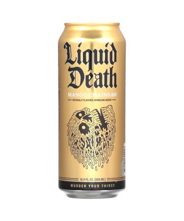 Liquid Death Sparkling Water Mango Chainsaw 16.9 FZ Black - Buy Online on GoSupps.com