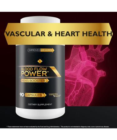 Blood Flow Power Men s Booster Extra Strength - Improved Formula - Our Best Blood Flow Support For Men - Vasodilator Nitric Oxide Circulation Supplement - Power Mens Booster Pills High Pressure Pills - Buy Online on GoSupps.com