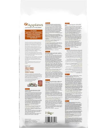 Applaws Natural Complete Adult Dry Dog Food for Small and Medium Breed Dogs Chicken 7.5 kg (Pack of 1) - Buy Online on GoSupps.com
