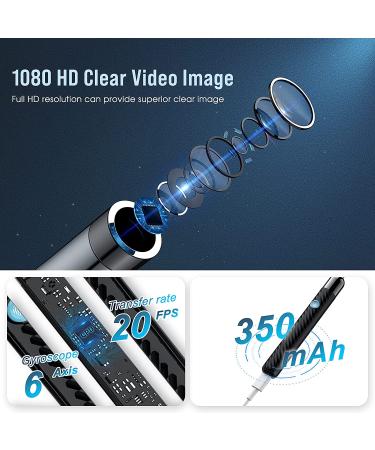 Ear Wax Removal Kit with Camera and 8 Pcs Ear Set - Ear Cleaner with Light - Earwax Remover Tool for iOS & Android - Black - Buy Online on GoSupps.com