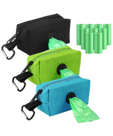 Dingion 3 Pack Diaper Bag Dispenser Set Trash with 135 Counts Baby Disposal Bags Hook for Newborn Helpful Item Gift Blue Green (Dingion-LMNC7YHNG51)
