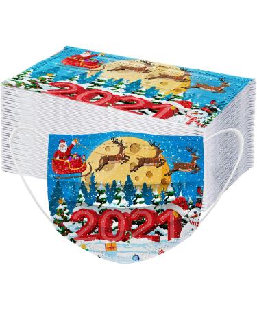 ZQP BEUU 40PCS Adult 2021 Happy New Year Disposable_Macks 3Layer Non-Woven Elastic Ear Loop Stylish Breathable Dustproof Disposable Face_Mack for Women Men Outdoor Indoor Sports Party - Buy Online on GoSupps.com