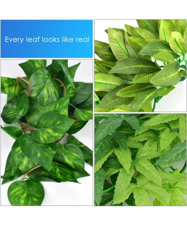 ERKOON Artificial Plastic Plant 3 Pieces Set Reptile Habitat and Aquarium Fish Terrarium Decor - Buy Online on GoSupps.com