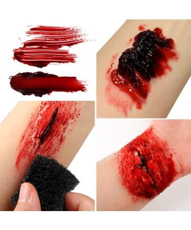 DE'LANCI Fake Blood Spray Splatter & Fake Scabs Gel Kit - Halloween Makeup for Vampire, Zombie & SFX Wound - Buy Online on GoSupps.com