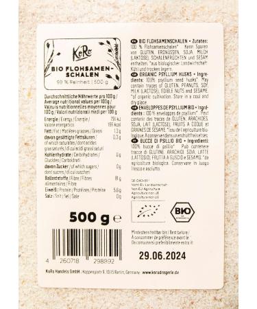 KoRo - Organic Psyllium Purity 99% 500g - Buy Online on GoSupps.com