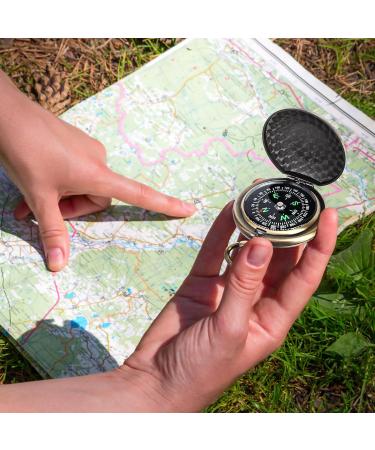 Portable Brass Compass - Waterproof Pocket Compass for Hiking Camping & Outdoor Activities - Buy Online on GoSupps.com