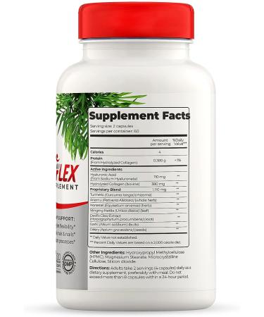 Reuma-Art Flex Herbal Supplements with Collagen, Turmeric - 120 Capsules | Healthy Skin, Hair, Nails | Kosher, Gluten-Free - Buy Online on GoSupps.com