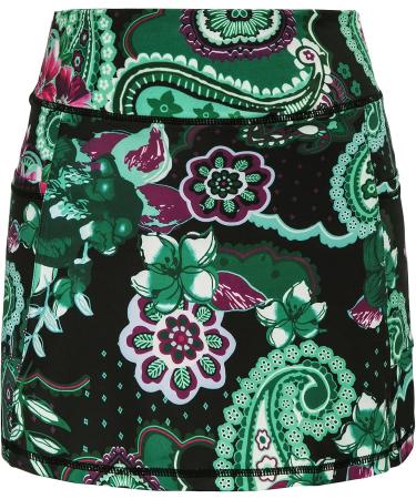 JACK SMITH Women's Active Athletic Skorts with Pocket - Cashew Flower Print - Size Medium - Buy Online on GoSupps.com