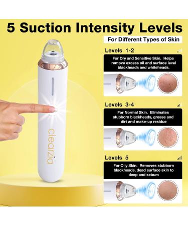 Clearzia Blackhead Remover Vacuum with Camera - Pore Cleaner Kit for Men and Women | 5 Suction Power Levels - Buy Online on GoSupps.com