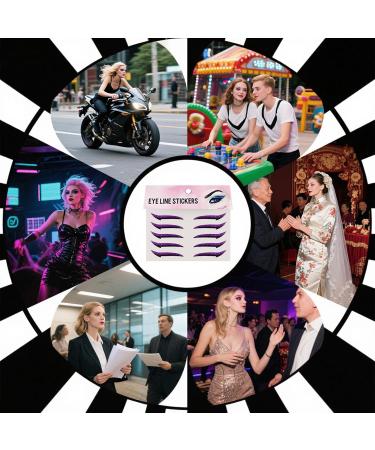 Autocollants Eyeliner Cils | D calque Fard Paupi res Femme - Adh sif Tenue Longue Bandes Pour Sorties Danse Voyage Sc ne M res Violet - Buy Online on GoSupps.com