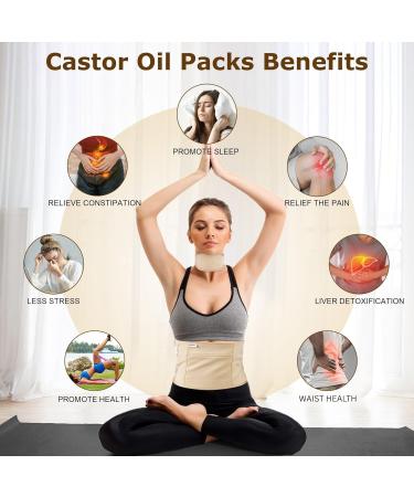 Purelysian Beauty Castor Oil Pack Wrap Organic Cotton, 7 Pcs Caster Oil Pack Kit for Stomach and Liver Detox Pack Kit (8fl.oz/237ml) - Buy Online on GoSupps.com