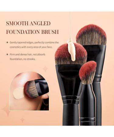 Jessup Large Face Makeup Brushes Set - 5pcs Synthetic Brushes for Foundation, Powder, Contour, Blusher & Highlighter - Phantom Black T273 - Buy Online on GoSupps.com