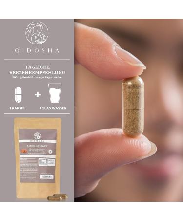Qidosha Reishi Extract Capsules 500mg - Test Winner 07/23 | 15:1 Premium Ganoderma Lucidum | Vegan | 180 Glass Capsules | High-Dose Reishi Supplement - Buy Online on GoSupps.com