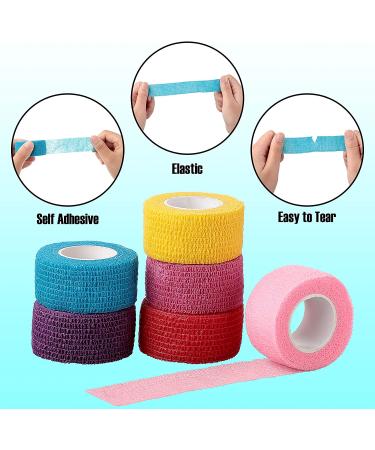 12 Self Adhesive Bandage Wrap Tapes - 5 Yards Each - for Sports, Wrist, Ankle - 12 Colors - 1 Inch - Stretch Cohesive Toe Tape - Buy Online on GoSupps.com