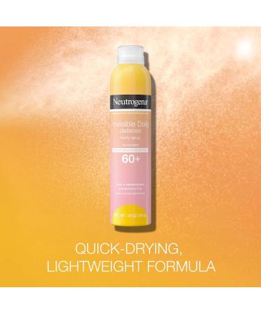 Neutrogena Invisible Daily Defense Body Sunscreen Spray | Broad Spectrum SPF 60+ | Oxybenzone-Free & Water-Resistant | 5 oz - Protect Against Sun & Environmental Aggressors - Buy Online on GoSupps.com