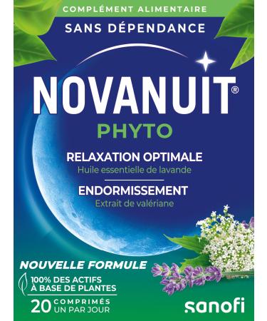 NOVANUIT PHYTO - Dietary Supplement - Sleep - 20 Tablets - Valerian Extract - Sleeping - Real Lavender Essential Oil - Optimal Relaxation
