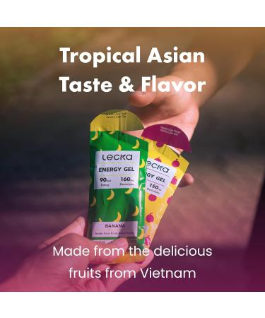 Lecka Energy Gel - Mixed Flavours (12 Pack) | Natural Energy & Electrolytes for Endurance Made with Real Fruits & Basil Seeds - Buy Online on GoSupps.com