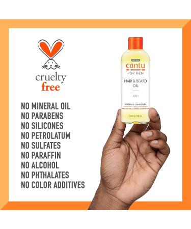 Cantu Men's Beard Oil 3.4 oz (100ml) - Nourishing Beard Care for Softness & Shine | International Shipping Available - Buy Online on GoSupps.com