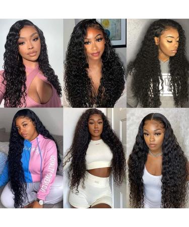 32 Inch Glueless Deep Wave Lace Front Wig - 150% Density Brazilian Human Hair - HD Transparent - Pre Plucked - For Black Women - Buy Online on GoSupps.com