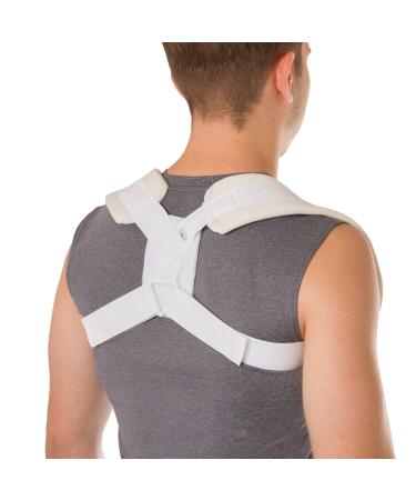 BraceAbility Figure 8 Clavicle Brace & Posture Corrector | Broken Collarbone Sling for Injuries & Fractures, Shoulder Support Strap for Upper Back Straightening (Large) Large (Pack of 1)