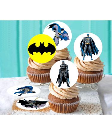 24 x Pre-Cut Batman 1 Edible Stand up Wafer/Rice Paper Cupcake Cake Toppers Birthday Party Superhero Decorations - Buy Online on GoSupps.com