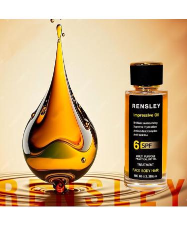 RENSLEY Skin Care Oil - Multi-Purpose Anti-Aging Moisturizer for Body Face & Hair - 3.38 oz | Best Anti-Wrinkle Cuticle & Stem Cell Care Oil - Buy Online on GoSupps.com
