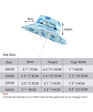 LANGZHEN Beach Sun Protection Hat for Baby Girls - Adjustable Wide Brim Toddler Kids Hat with Chin Strap - Whale Design - Turquoise - Size 1-2 Years - Buy Online on GoSupps.com