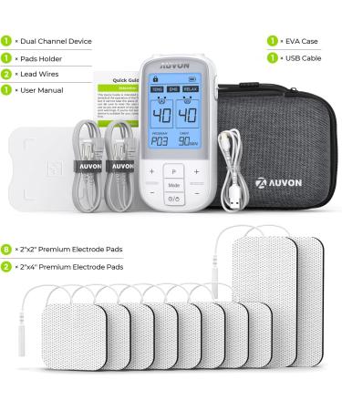 AUVON 3-in-1 TENS Machine for Pain Relief with 32 Modes & 40 Intensities Dual Channel TENS Unit Muscle Stimulator & EMS Relax Machine with EVA Travel Case 10 Pcs TENS Unit Electrodes Pads - Buy Online on GoSupps.com