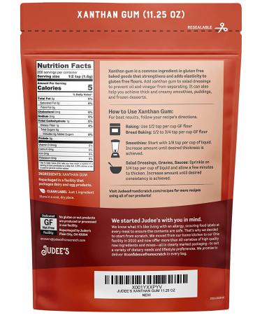 Judees Xanthan Gum 11.25 oz - Non-GMO & Keto-Friendly - Gluten-Free Baking Essential - Ideal for Keto Syrups, Sauces & Thickening - 1 Pack - Buy Online on GoSupps.com