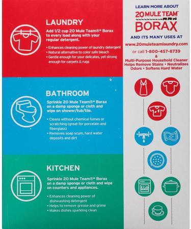 20 Mule Team Borax Natural Laundry Booster 65oz - Pack of 2 - Buy Online on GoSupps.com