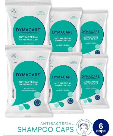 DYMACARE Antibacterial No Rinse Shampoo Cap - 6 Pack | PH Balanced Waterless Hair Wash for Shampooing and Conditioning On-the-Go - Buy Online on GoSupps.com