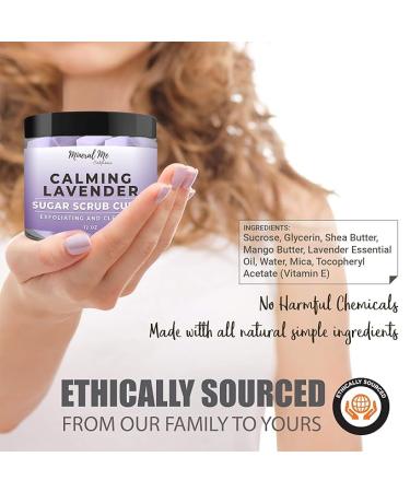 Exfoliating Body Scrub - 12oz LAVENDER Sugar scrub cubes w/Mango Butter & Shea butter- Ultra Hydrating & Moisturizing - Natural & Organic for all body exfoliation-For hands arms legs elbow & foot - Buy Online on GoSupps.com
