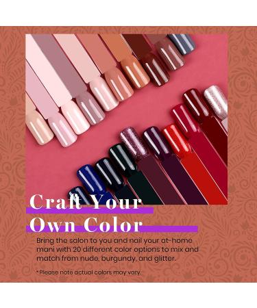 Beetles 20 Pcs Gel Nail Polish Kit - Manhattan Collection Autumn Fall Winter Colors | Nude, Glitter, Burgundy, Red, Purple, Champagne Gold Gel Polish Set with Glossy & Matte Top Base Coat | Halloween Gifts for Women - Buy Online on GoSupps.com