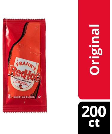 Frank's RedHot Hot Sauce Original 200 Single Serve Packets - Buy Online on GoSupps.com