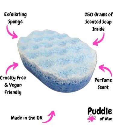 Angel Exfoliating Soap Sponge - 250g - Moisturising Shea Butter - Perfume Scent - Vegan Friendly - Puddle of Wax - Made in The UK - Buy Online on GoSupps.com