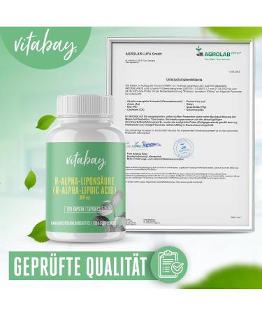 VITABAY R-Alpha Lipoic Acid 300mg | 240 Vegan Capsules | High Dose Antioxidant | Bioavailable & Lab-Tested Supplements | International Shipping Available - Buy Online on GoSupps.com