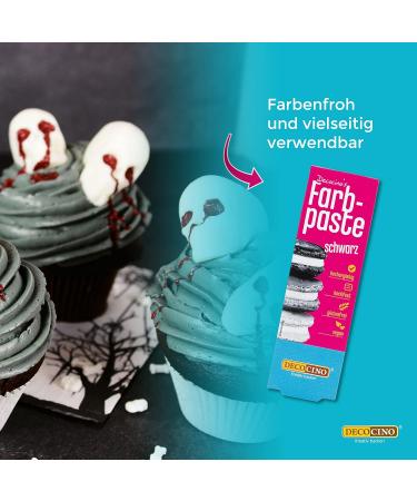 Decocino Black Color Paste - 25g | Azo-Free & Gluten-Free Food Coloring for Cakes Fondant & Creams - Buy Online on GoSupps.com