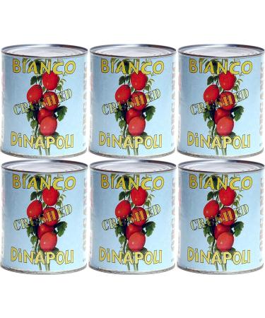 Bianco DiNapoli Organic Crushed Tomatoes, 28 oz (Pack of 6) - Grown in California, Vine Ripened, Hand Selected, Plum Tomatoes