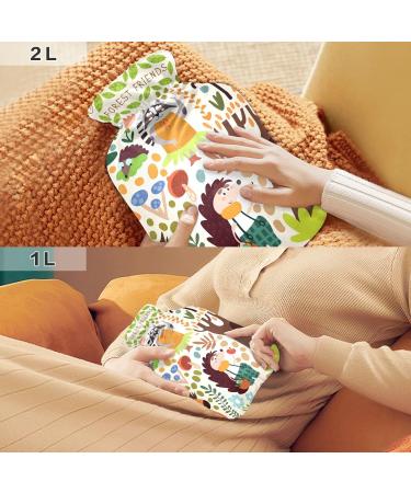 Hot Water Bottle with Cover - 1L BPA Free | Small Hot Water Bag for Pain Relief & Hot/Cold Therapy - Buy Online on GoSupps.com