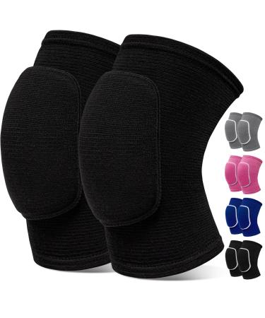 Volleyball Knee Pads Knee Pads for Women Men Kids Girls Knee Brace for Basketball Volleyball Football Dance Yoga Tennis Running Cycling Workout Climbing (Black Medium) Medium Black